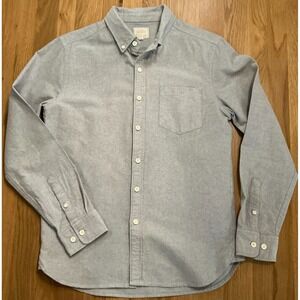 Sauce Zahn Oxford Button Down Shirt Gray Cotton Long Sleeve Men's Medium